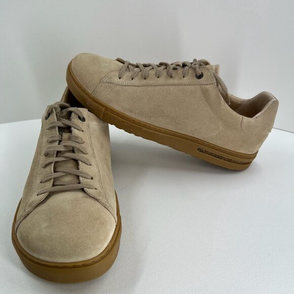 Birkenstock Bend Low Suede Sneakers Sz 45 US 12 Gum Sole Comfort Shoes Taupe Tan - Picture 7 of 12